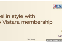 HDFC Credit Cards Ending Club Vistara Gold & Silver Benefits