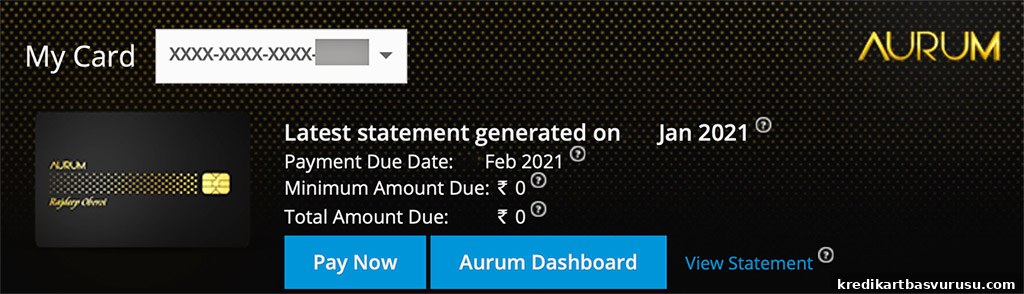 SBICard AURUM Dashboard