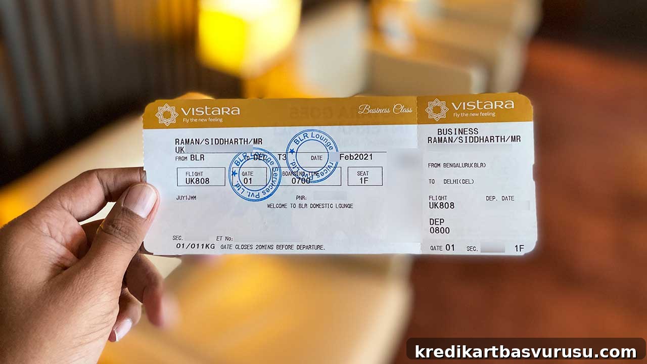 Vistara Business Class Ticket