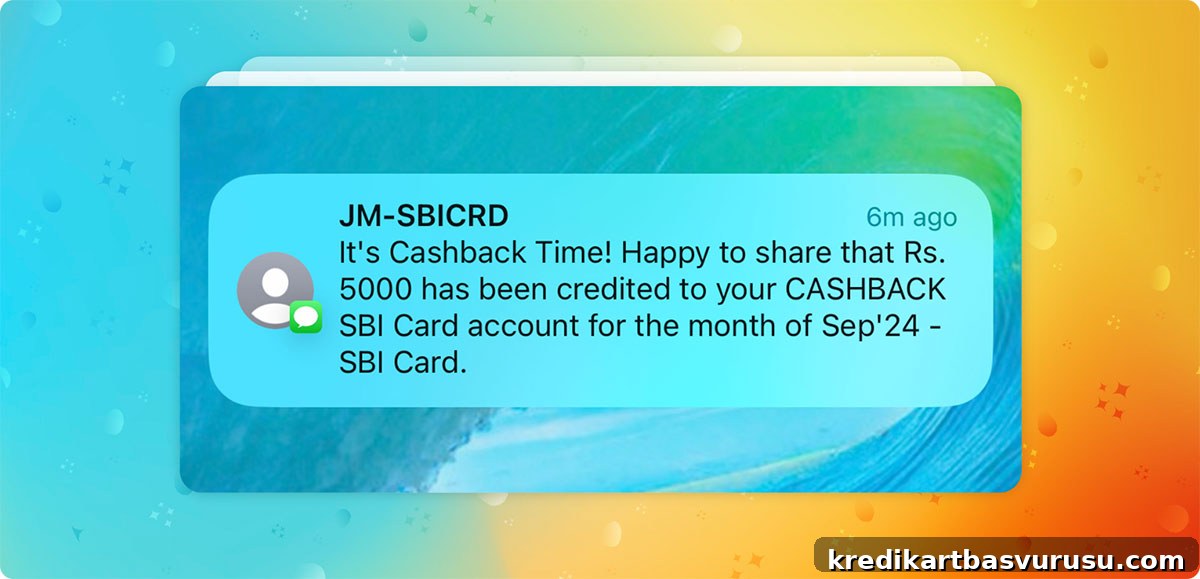 Cashback Credit SMS alert